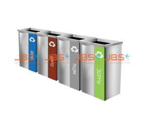 SS111-OT (4IN1) Stainless Steel Recycle Bin Rectangular c/w Open Top