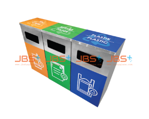 SS111 CM3 Stainless Steel Recycle Bin Rectangular c/w Flat Top