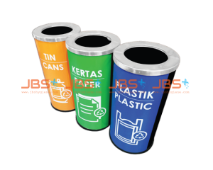 SS107-B CE3 Powder Coated Recycle Bin Round c/w Open Top