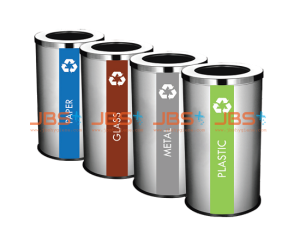 SS107 (4IN1) Stainless Steel Recycle Bin Round c/w Open Top