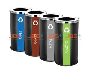 SS107-B (4IN1) Powder Coated Recycle Bin Round c/w Open Top