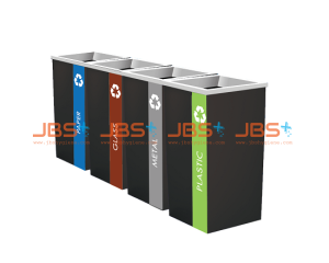SS110-L (4IN1) Powder Coated Recycle Bin Rectangular c/w Open Top