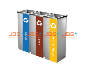 SS110 (3IN1) Stainless Steel Recycle Bin Square c/w Open Top