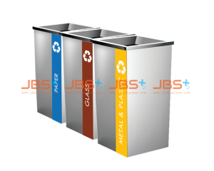 SS110-L (3IN1) Stainless Steel Recycle Bin Square c/w Open Top