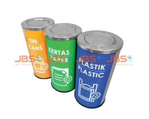 SS106 CE3 Stainless Steel Recycle Bin Round c/w Flip Top