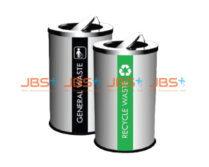 SS107 (2IN1) Stainless Steel Recycle Bin Rectangular c/w Flip Top