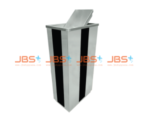 SS412 Stainless Steel Bin + Silkscreen Bin Rectangular c/w Flip Top